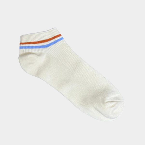 MIT台灣製 100%精梳棉條紋短襪 腳踝襪 純色條紋 22-26cm