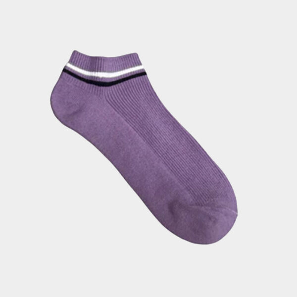 MIT台灣製 100%精梳棉條紋短襪 腳踝襪 純色條紋 22-26cm