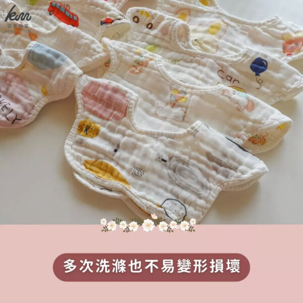 嬰兒圍兜 | 台灣設計 360度旋轉花瓣圍兜 6層高密度純棉紗布口水巾