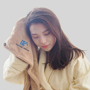 超吸水速乾浴帽｜頂級開纖紗 雙層加厚乾髮帽 (便利扣設計)