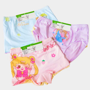 精品 （一組2件入）彈力萊卡純棉 舒適 透氣 兒童(四角款)內褲 女童純棉內褲隨機出色