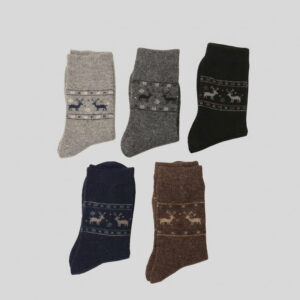 冬日必備（男款）精緻保暖毛襪 防寒襪 保暖襪 毛襪 長襪 冬天襪-麋鹿提花款