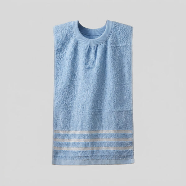 MIT台灣製 28兩厚實 純棉透氣成人圍兜/口水巾 精緻帶緞素色款