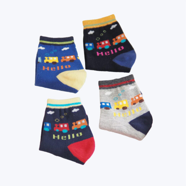 MIT台灣製 抗菌除臭純棉童襪  火車圖案 18-22cm