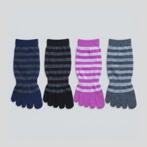 MIT台灣製 抗菌除臭 純棉船型五指襪 條紋款