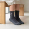 小童襪 | MIT台灣製造 女童精梳棉小狗刺繡中筒襪 3-6歲