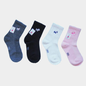 MIT台灣製 精緻刺繡精梳棉簡約素色童襪 13-16cm