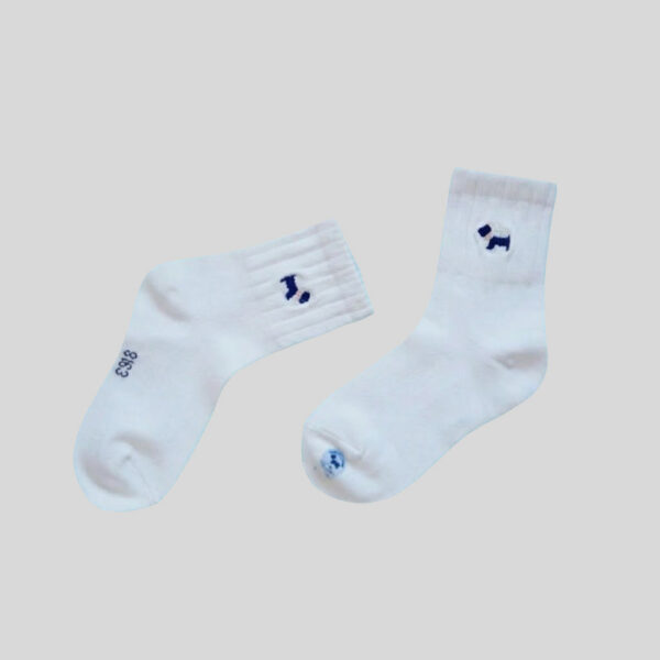 MIT台灣製 精緻刺繡精梳棉簡約素色童襪 13-16cm