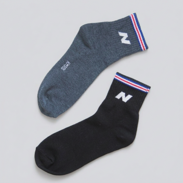 MIT台灣製 1/2精梳棉休閒男襪 N字圖案襪