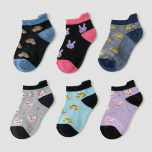 MIT台灣製 純綿細針兒童短襪 滿版汽車、兔兔圖案