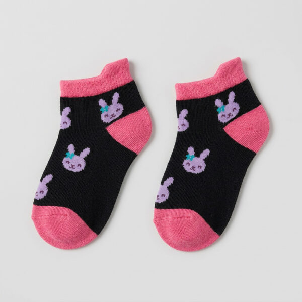 MIT台灣製 純綿細針兒童短襪 滿版汽車、兔兔圖案