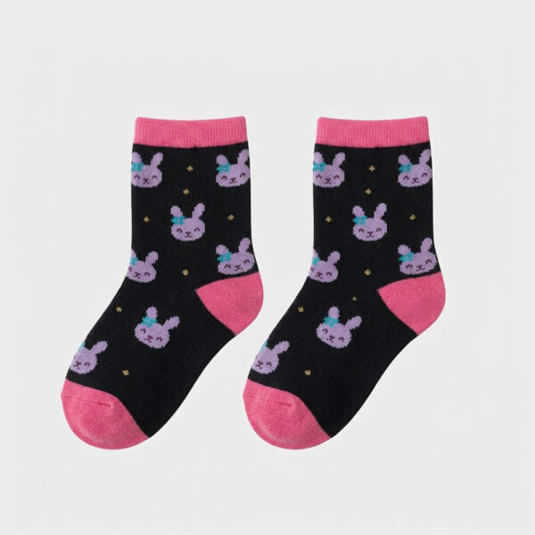 MIT台灣製 純綿細針兒童短襪 滿版汽車、兔兔圖案