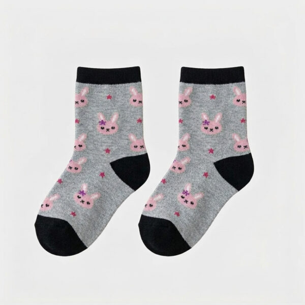 MIT台灣製 純綿細針兒童短襪 滿版汽車、兔兔圖案