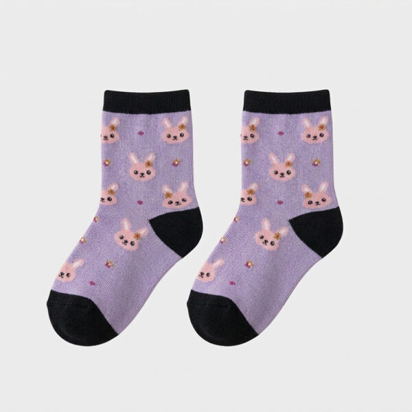 MIT台灣製 純綿細針兒童短襪 滿版汽車、兔兔圖案