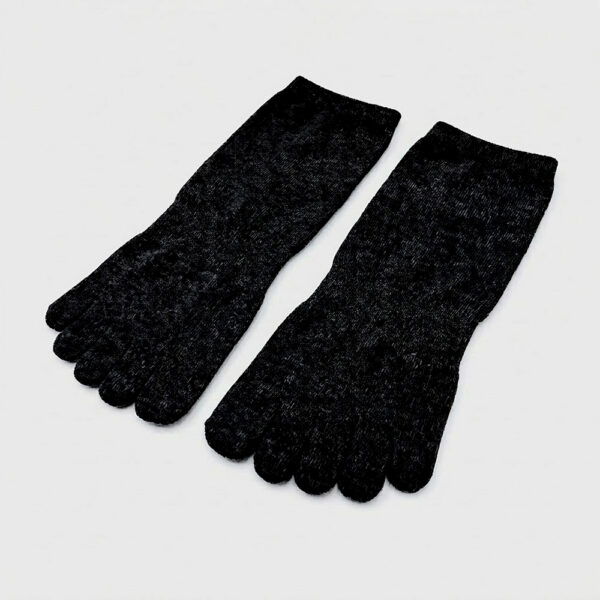 MIT台灣製 純綿細針舒適五趾襪（男女適穿）黑、灰