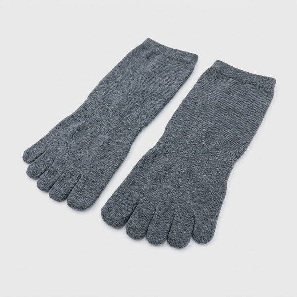 MIT台灣製 純綿細針舒適五趾襪（男女適穿）黑、灰