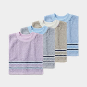 MIT台灣製 親膚棉柔 純棉吸水兒童圍兜 歐色條紋款