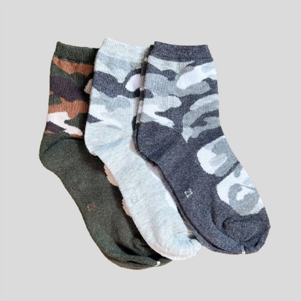MIT台灣製 純棉透氣迷彩童襪 18-22cm