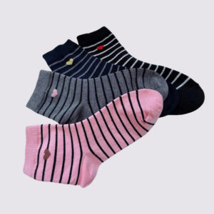 MIT台灣製造 愛心橫條純棉襪 22-26cm 凱美棉業