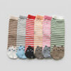 MIT台灣製 精緻設計純棉直版女襪 條紋貓貓款