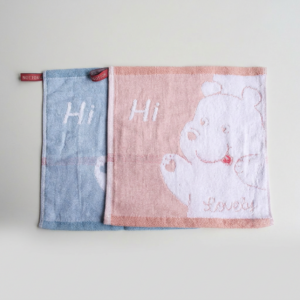 無撚紗高品質小方巾/手帕/擦手巾/擦汗巾/口水巾 熊熊打招呼款