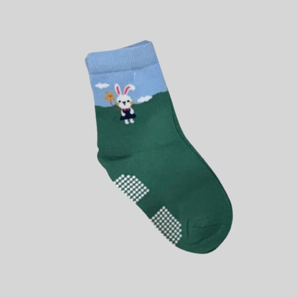 純棉止滑童襪 小花兔兔款 可愛女童襪 兔兔童襪 小花童襪