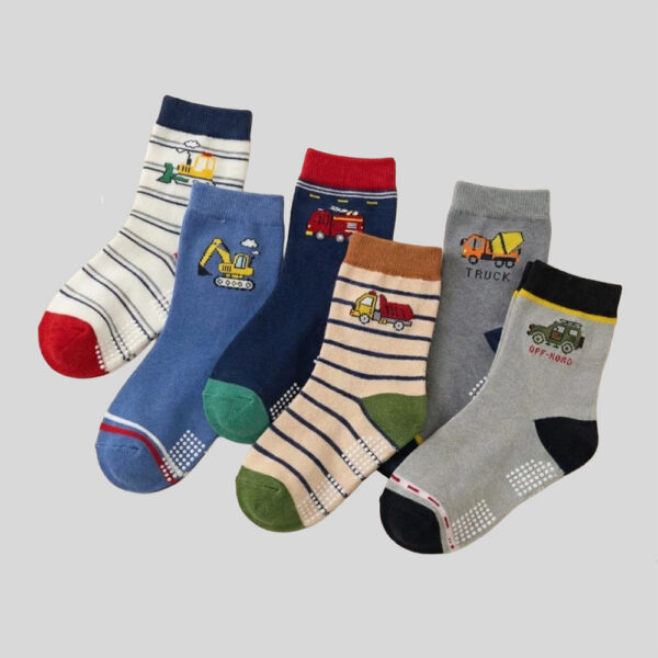 純棉止滑童襪 小小駕駛員款 汽車童襪 卡通童襪 可愛襪 男童女童襪 17-21cm