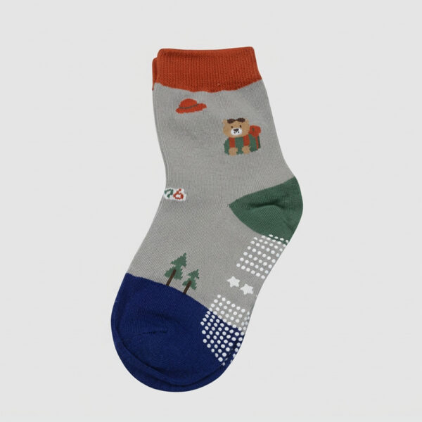 純棉止滑童襪 快樂露營款 森林系童襪 卡通童襪 可愛襪 男童女童襪 17-21cm