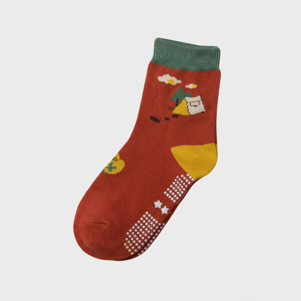 純棉止滑童襪 快樂露營款 森林系童襪 卡通童襪 可愛襪 男童女童襪 17-21cm