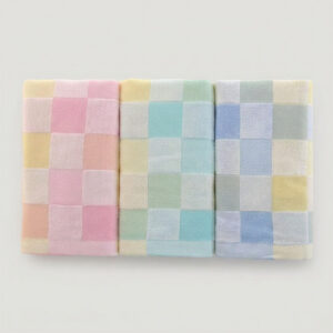 純棉柔順紗布彩格童巾 擦澡巾 洗臉巾