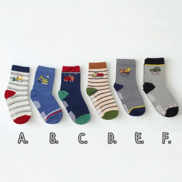 純棉止滑童襪 小小駕駛員款 汽車童襪 卡通童襪 可愛襪 男童女童襪 17-21cm
