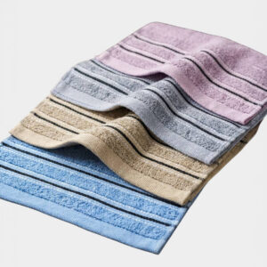 16兩純棉歐色緞面雙黑線條童巾