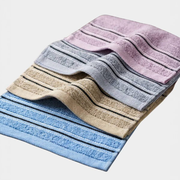 16兩純棉歐色緞面雙黑線條童巾