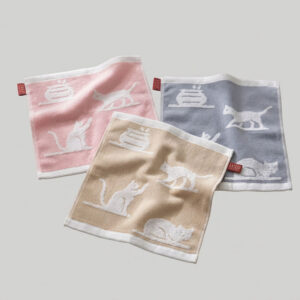 嬰兒口水巾 | 無撚紗小方巾 純棉吸水 貓咪款