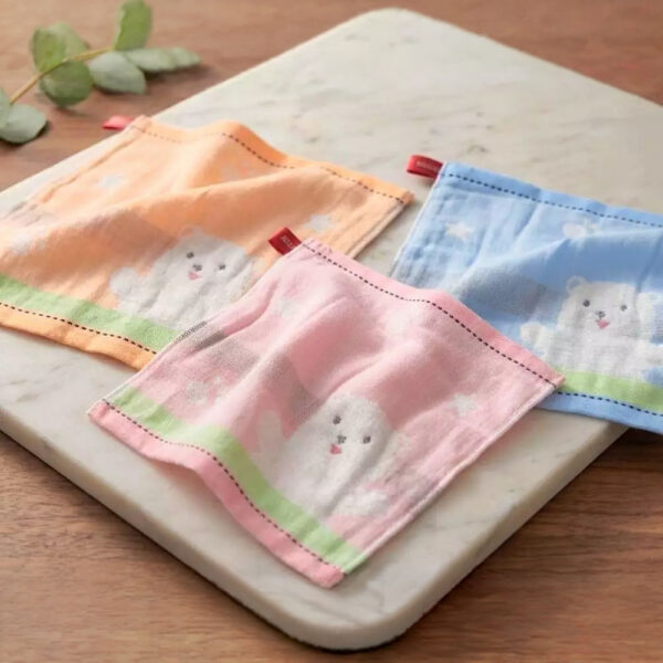 小熊擦手巾｜純棉無撚紗 柔軟親膚 可掛式兒童擦手巾