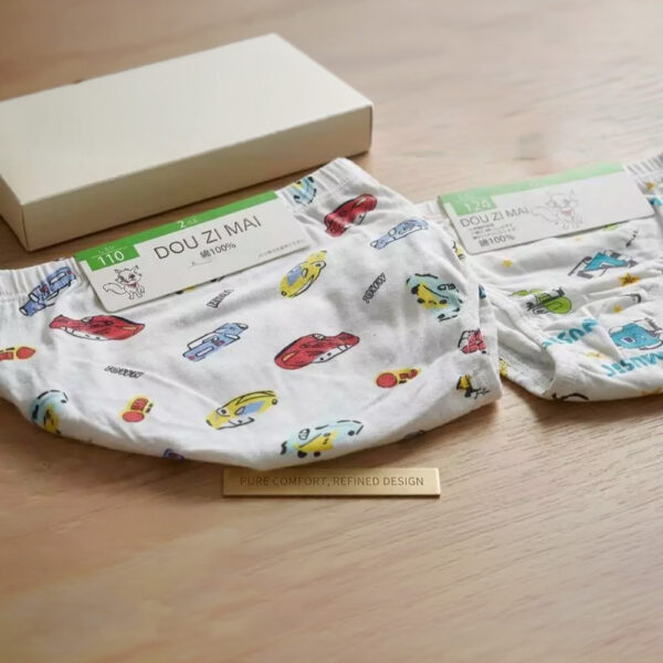 一組2件入/全棉彈力萊卡棉兒童三角內褲男童三角褲 隨機出色