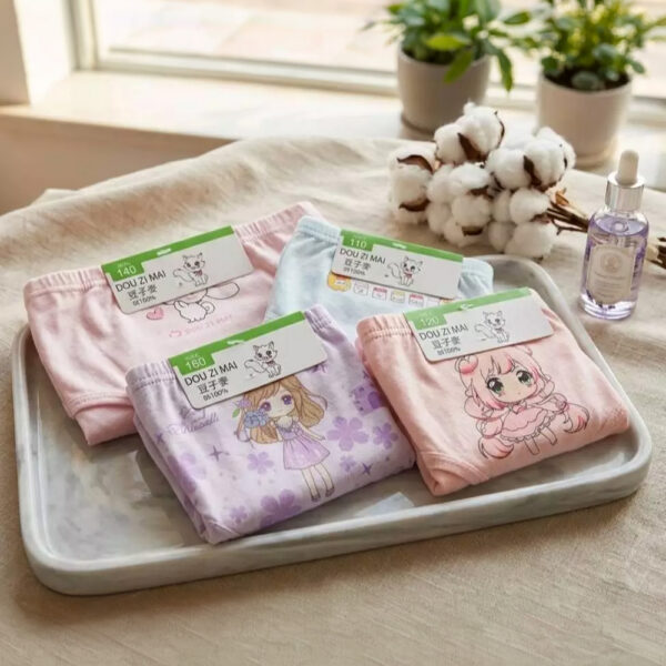 全棉彈力萊卡棉兒童三角內褲 女童三角褲