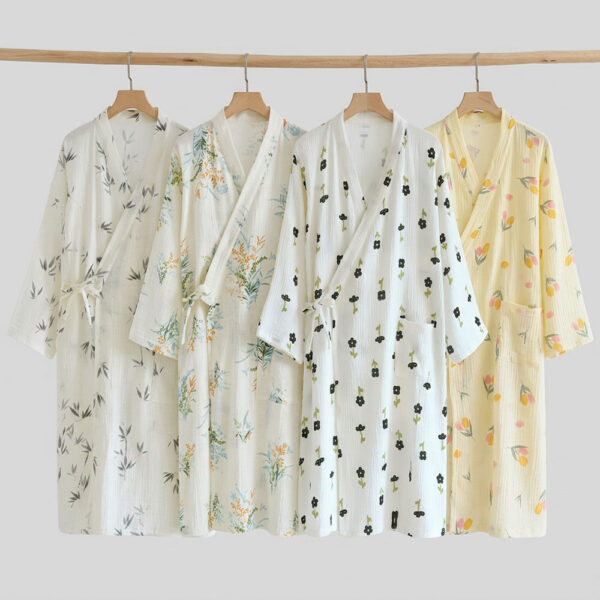 浴袍 | 甜美日式風 純棉雙層紗 舒適透氣