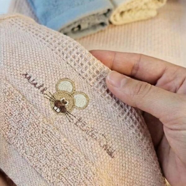 純棉網紗 親膚童巾/擦澡巾/洗臉巾 大耳鼠款