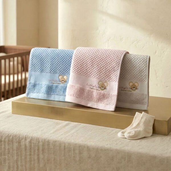 純棉網紗 親膚童巾/擦澡巾/洗臉巾 大耳鼠款