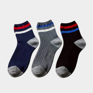 經典條紋羅紋中筒襪 學院風 百搭棉襪 22-26cm