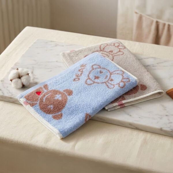 純棉無捻紗 吸水童巾/擦澡巾/洗臉巾 龐克小熊