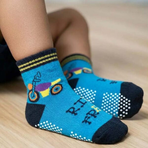 小童襪 | 台灣製 純棉止滑童襪 酷炫機車款