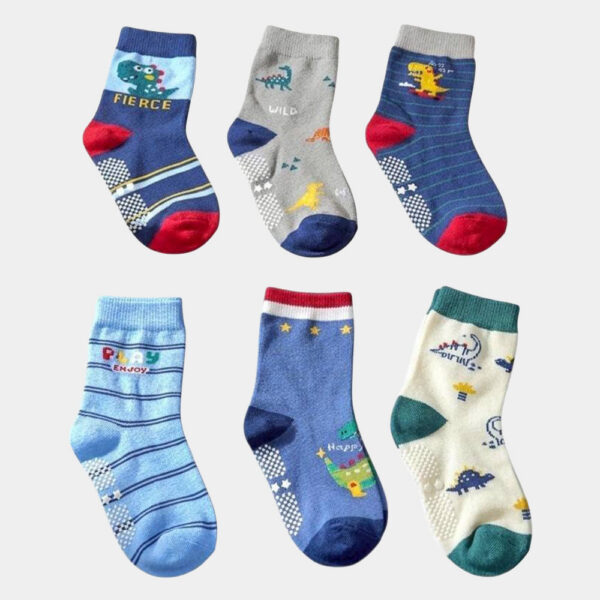 恐龍襪 | MIT 台灣製造 純棉止滑童襪 恐龍俱樂部 3-6歲