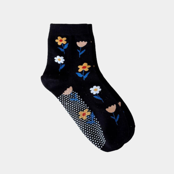 日系復古襪 | MIT台灣製造 花朵中筒止滑襪 22-26cm
