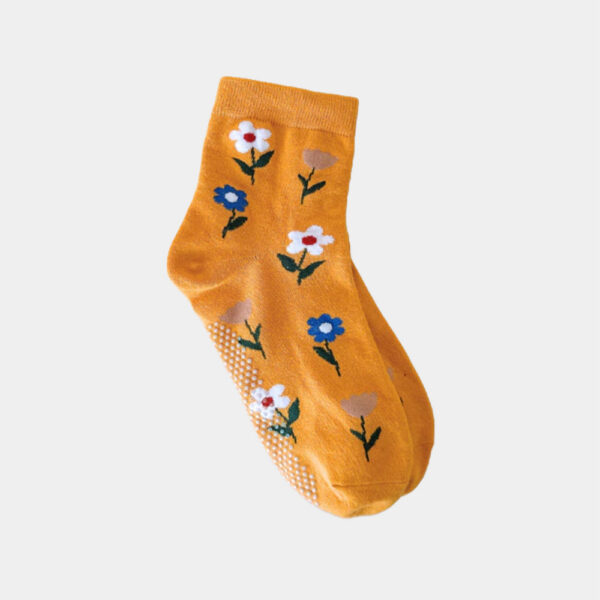日系復古襪 | MIT台灣製造 花朵中筒止滑襪 22-26cm