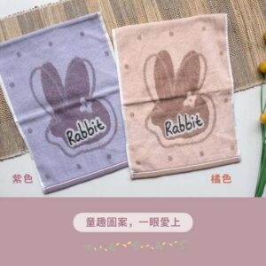 兒童毛巾 | 純棉無捻紗 吸水童巾擦澡巾洗臉巾 英字兔兔款 毛巾